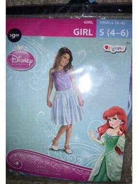 Disney Princess Ariel Dress Halloween Costume Dress-up Play  Size Girls 4-6 Disn
